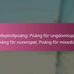 Volleybollpoäng: Poäng för ungdomsspel, Poäng för vuxenspel, Poäng för mixedlag