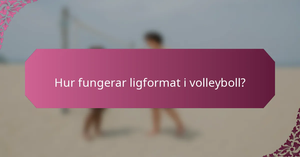 Hur fungerar ligformat i volleyboll?