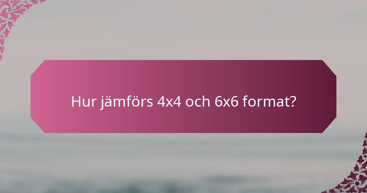Hur jämförs 4x4 och 6x6 format?